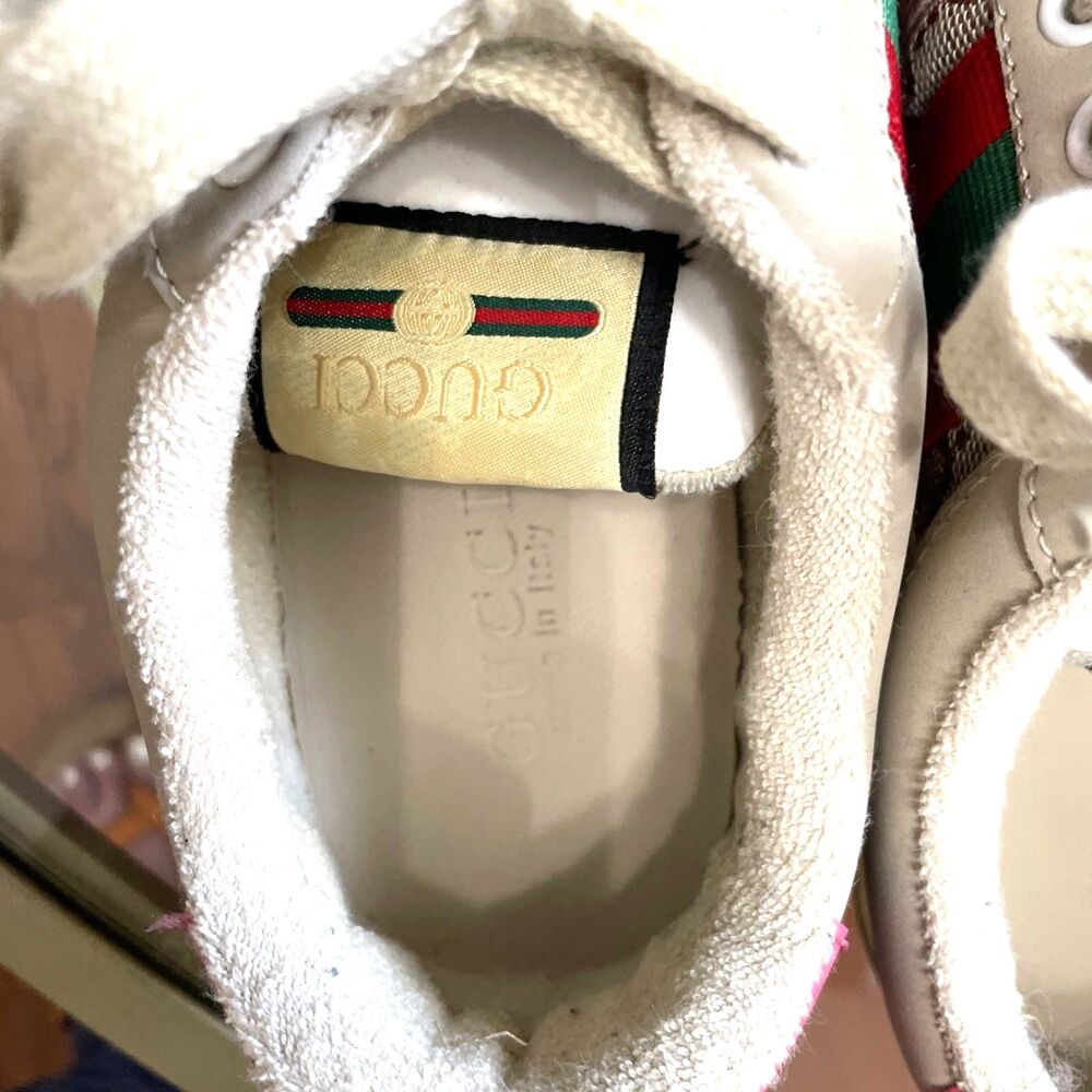 Gucci Screener GG Motif Women's Sneakers Butter color Red  Sz 8 $1000 - Picture 5 of 10